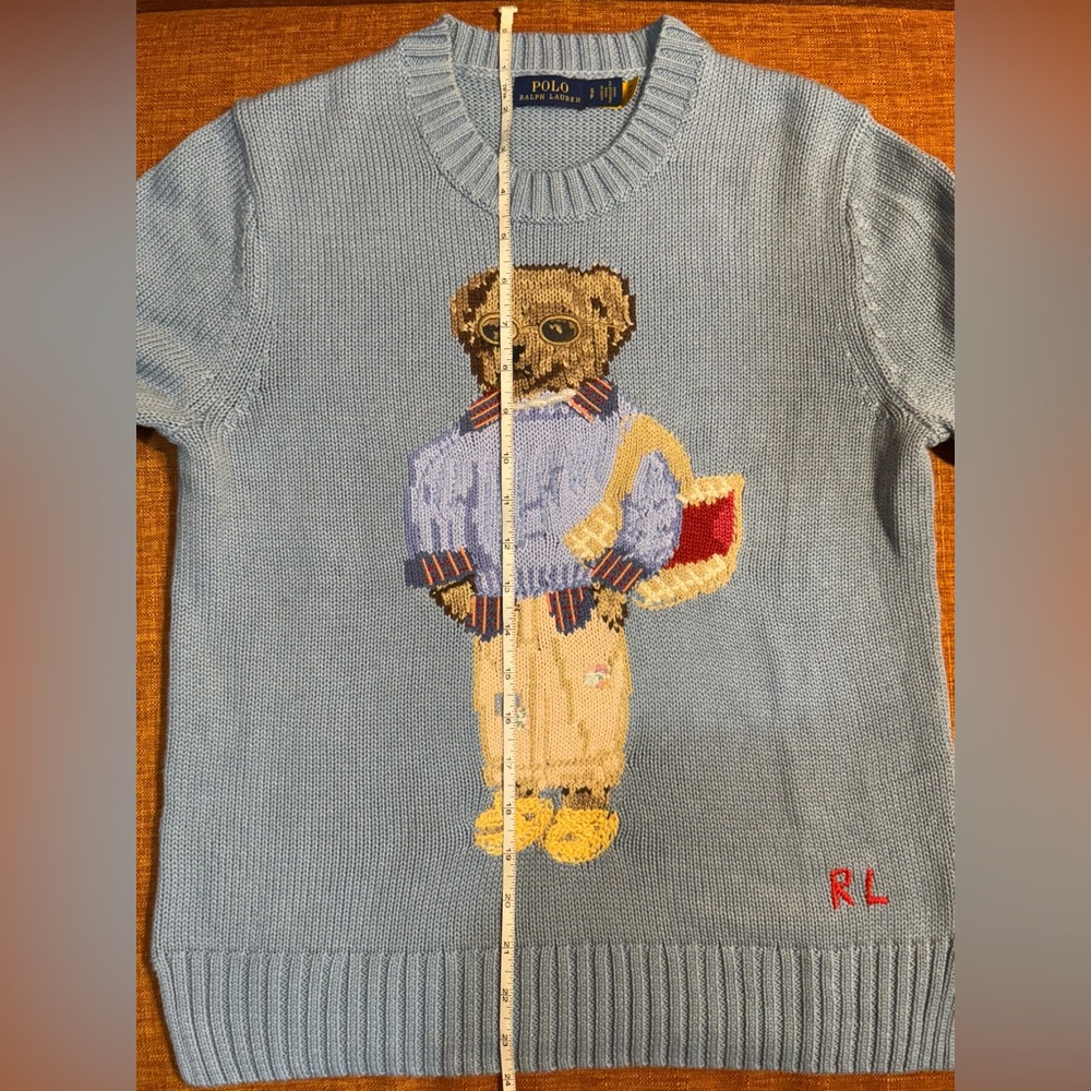 Ralph Lauren Light Blue Sweater with Bear